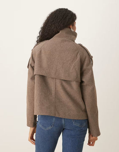 Manteau Péplum en Laine Chic d'Automne