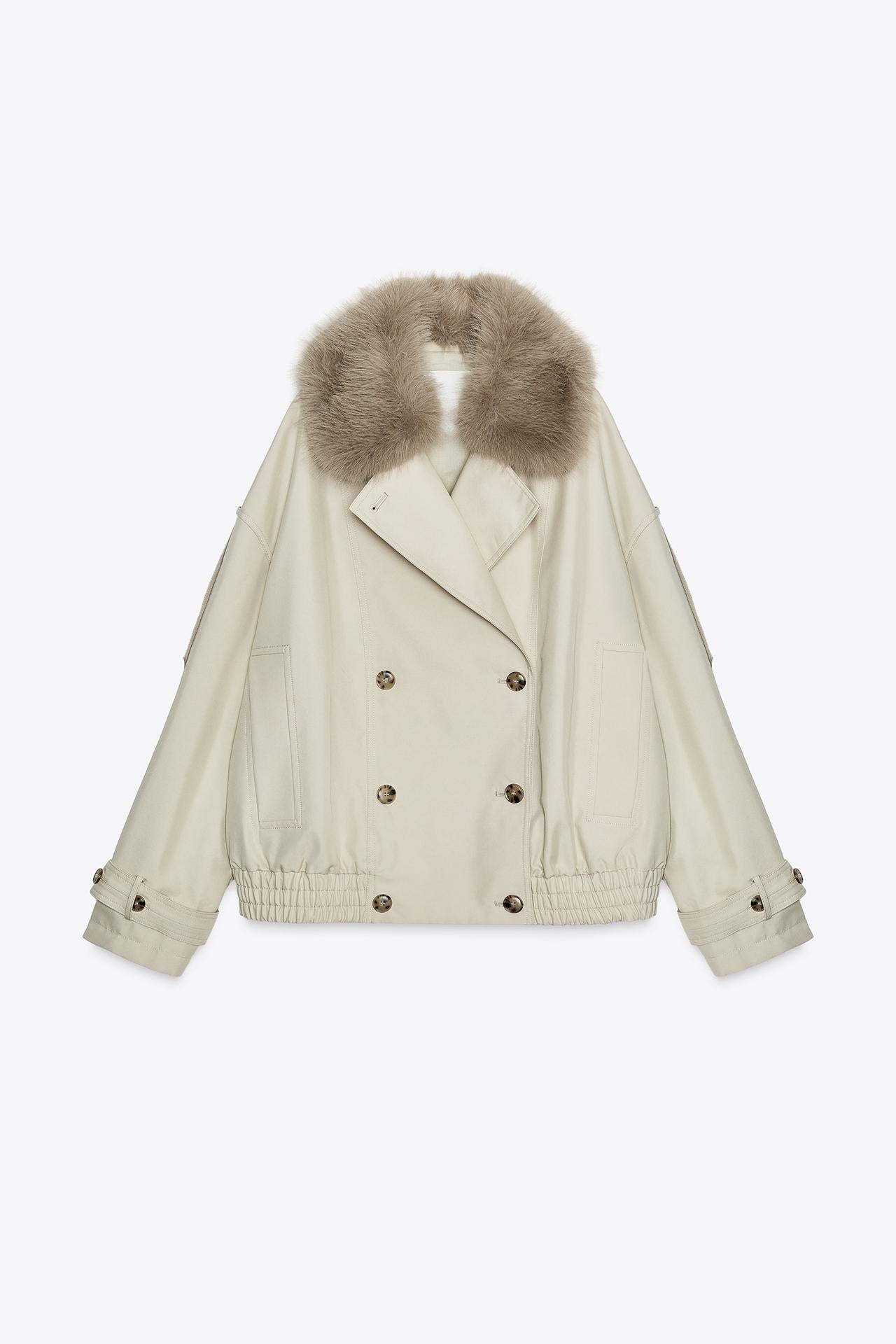Manteau trapèze chic en fausse fourrure