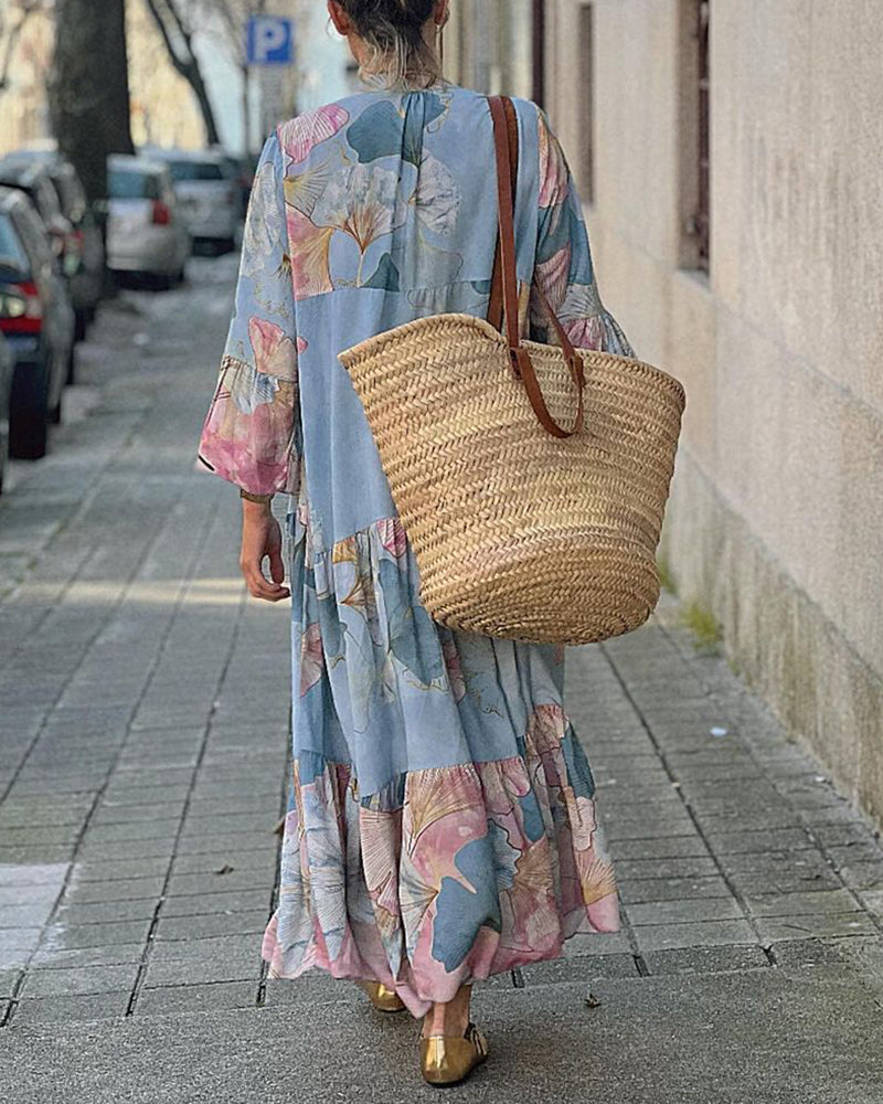 Robe Maxi Florale Décontractée pour Femmes