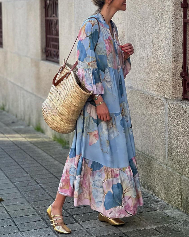 Robe Maxi Florale Décontractée pour Femmes