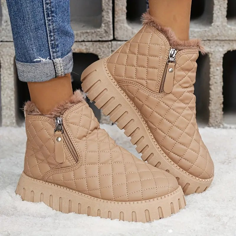 Bottes d'hiver en cuir pour femmes avec soutien orthopédique