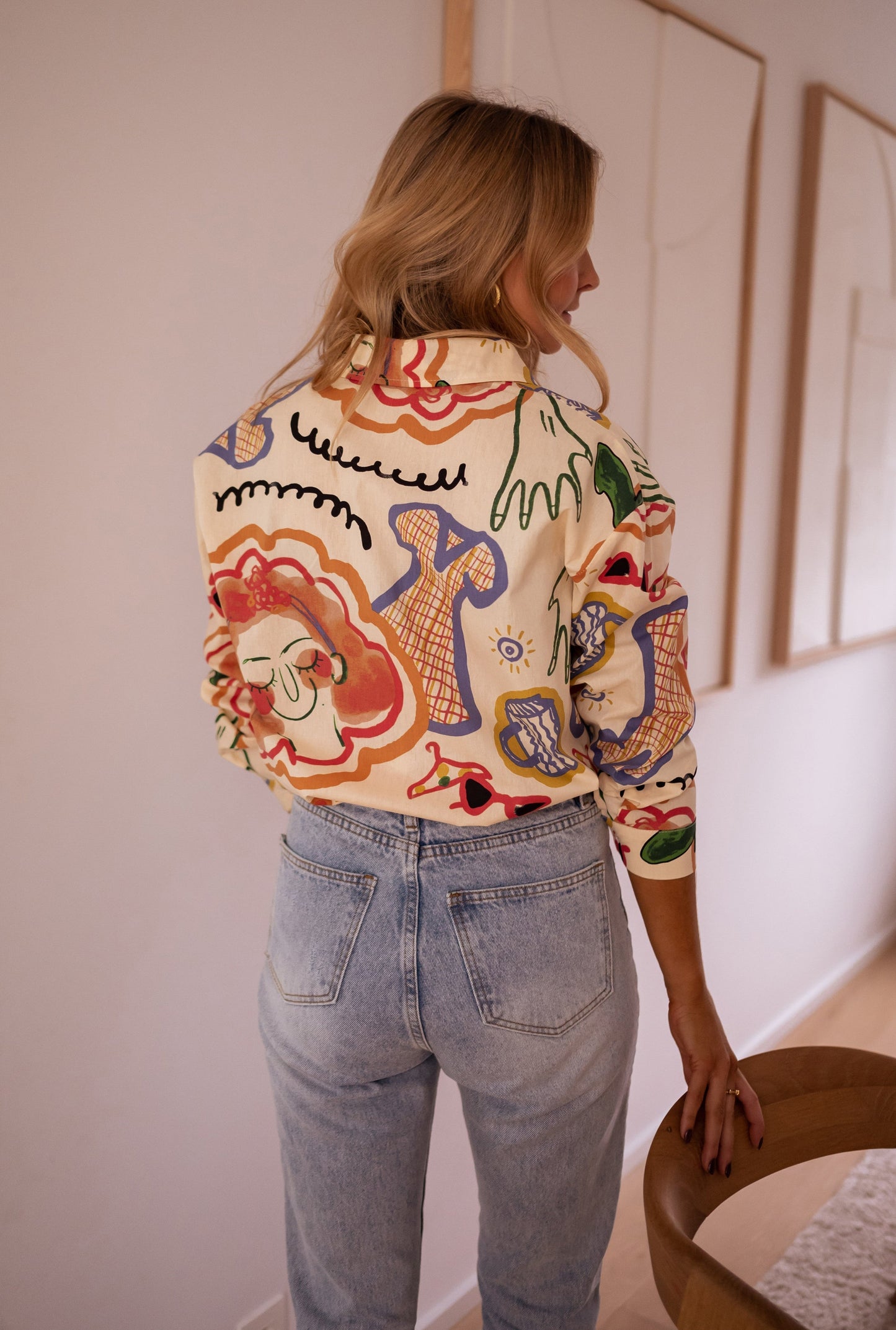 Blouse Chemise Légère à Motifs