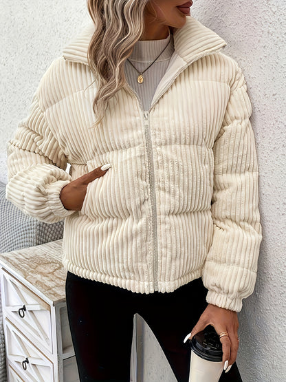 Manteau thermique douillet à fermeture éclair femmes