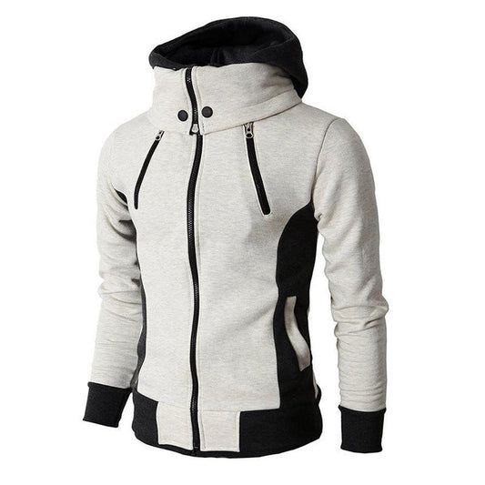 Sweat à Capuche Zippé à Col Montant Moderne pour Homme