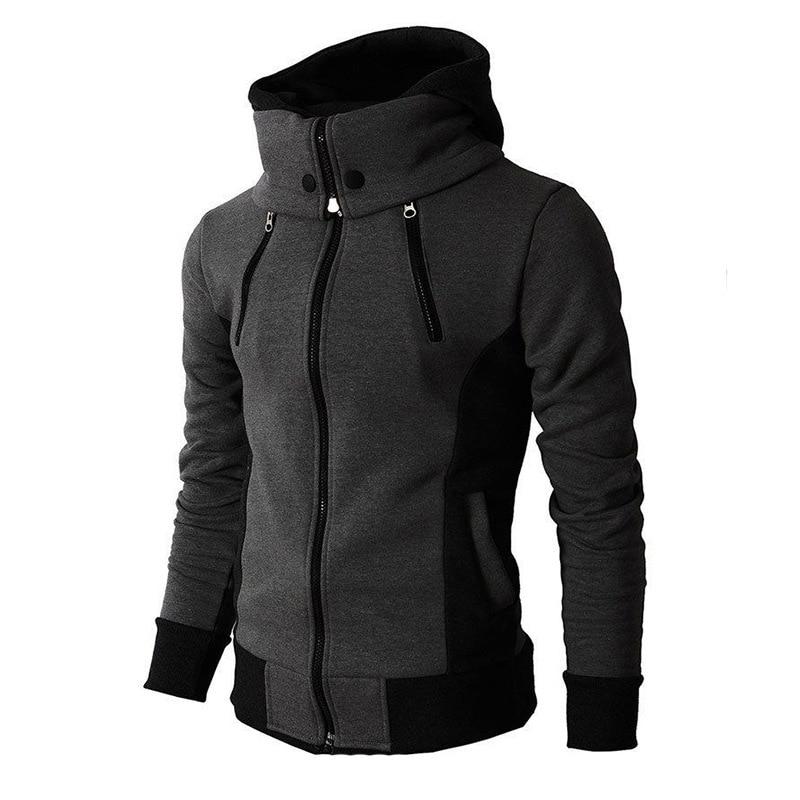 Sweat à Capuche Zippé à Col Montant Moderne pour Homme