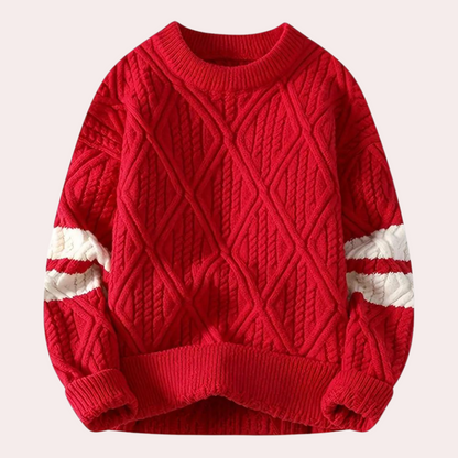 Pull Tricoté à Col Rond Élégant pour Homme