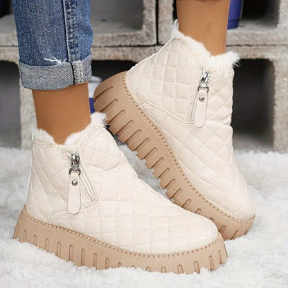 Bottes d'hiver en cuir pour femmes avec soutien orthopédique