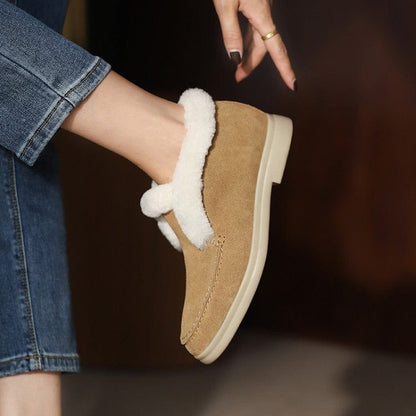 Bottes chelsea confortables en suède doublées de fourrure