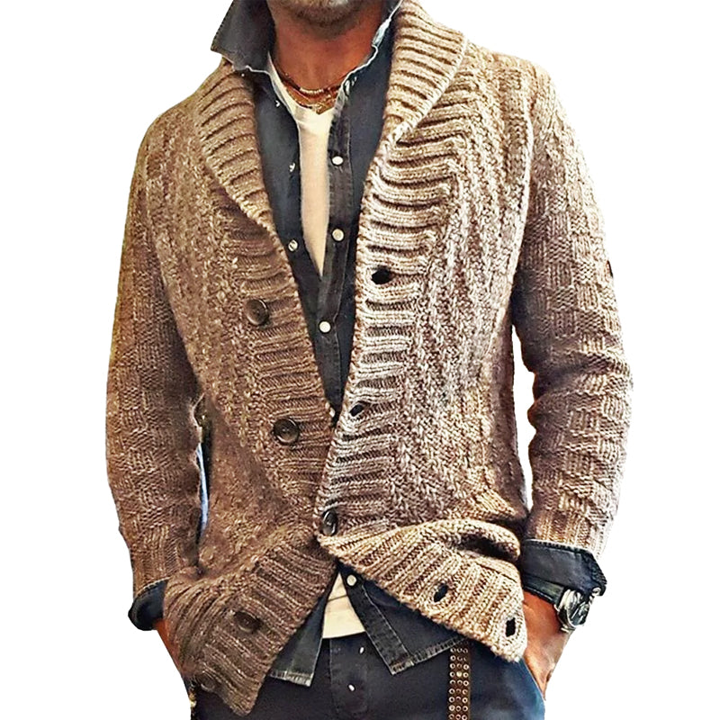 Veste Cardigan Tricoté Style Vintage Classique Homme