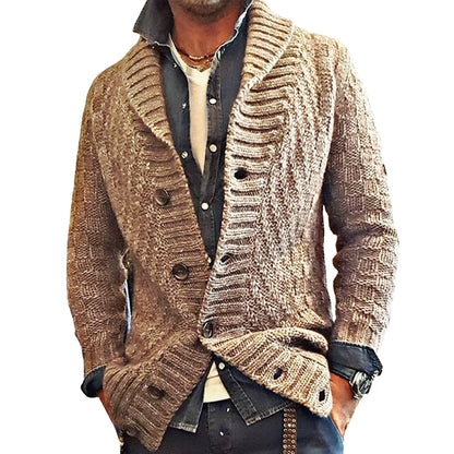 Veste Cardigan Tricoté Style Vintage Classique Homme