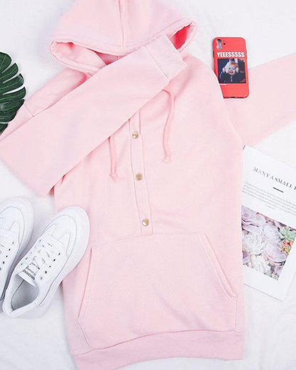 Sweat à capuche rose confortable avec poches kangourou pour un confort quotidien