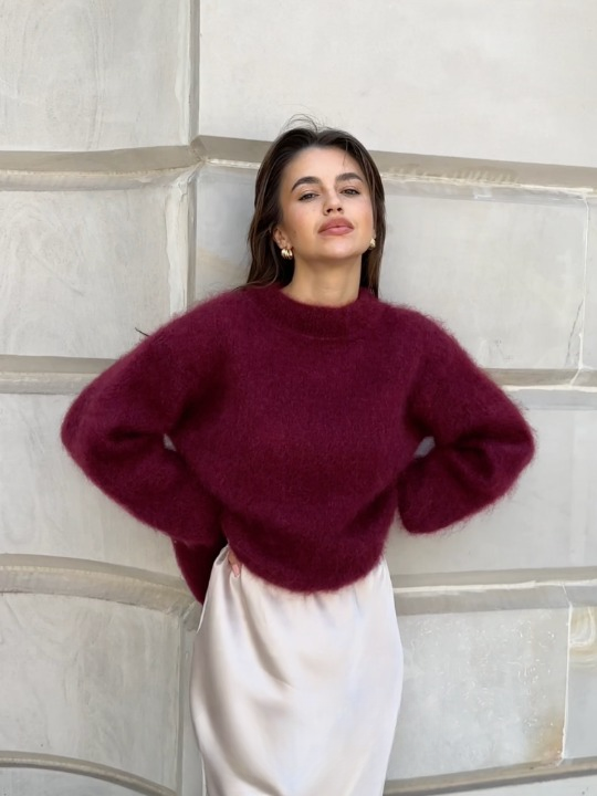 Pull en maille de mohair doux et confortable