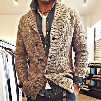 Veste Cardigan Tricoté Style Vintage Classique Homme