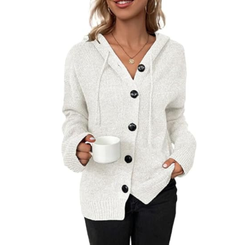 Cardigan boutonné en tricot confortable pour femmes