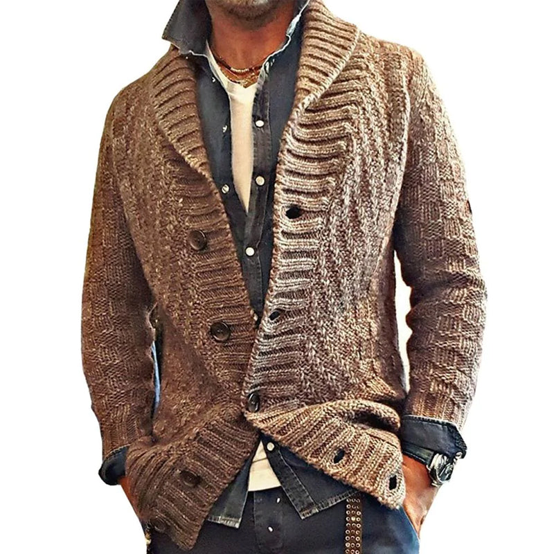 Veste Cardigan Tricoté Style Vintage Classique Homme