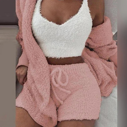 Ensemble Tricoté Fleece Trois Pièces Femme  Stylée