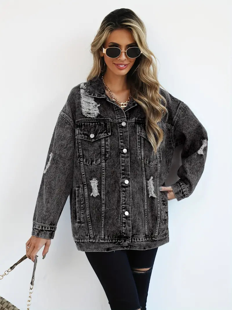 Veste en Jean Oversize Tendance pour Femmes