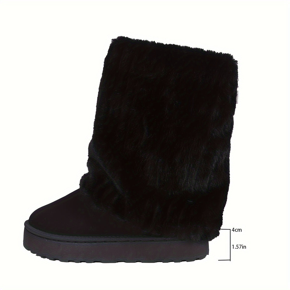 Bottes de Neige Mi Mollet en Peluche pour Femmes