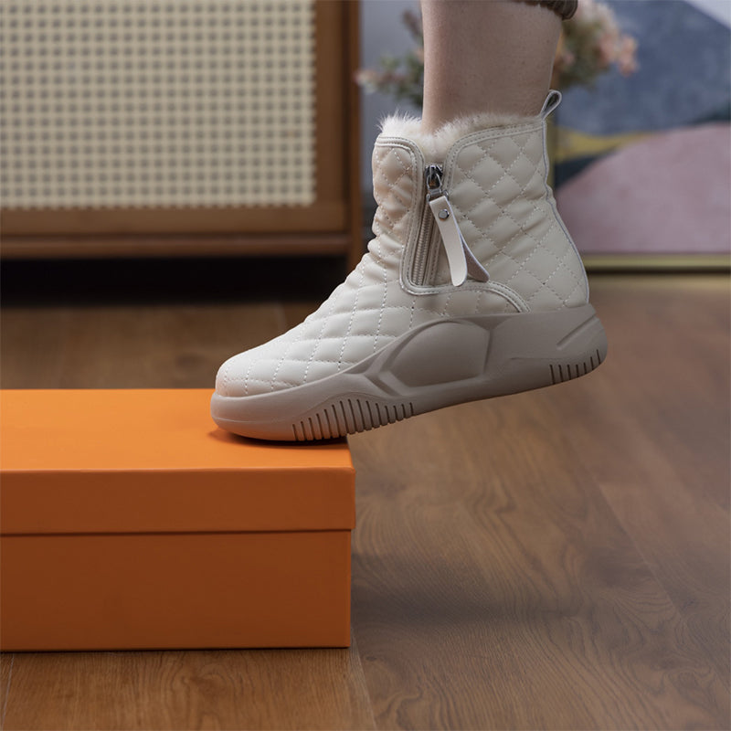 Bottes d'hiver chaudes et confortables pour femmes avec semelle épaisse