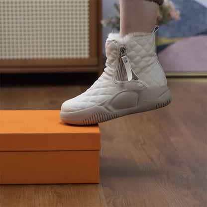 Bottes d'hiver chaudes et confortables pour femmes avec semelle épaisse