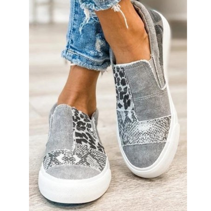 Chaussures Plates En Jean Imprimé Animal Pour Femmes