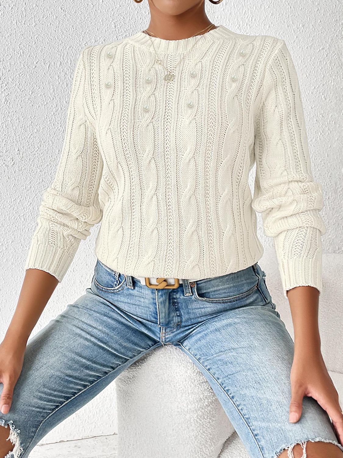 Pull Femme Intemporel Col Rond en Tricot