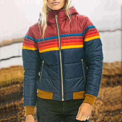 Veste d’Hiver Colorée à Capuche pour Femme