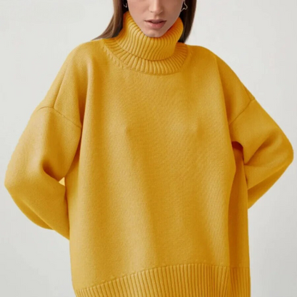 Pull en turtleneck classique oversize pour femmes