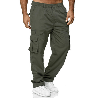 Pantalon Cargo Droit Homme avec Poches Multiples