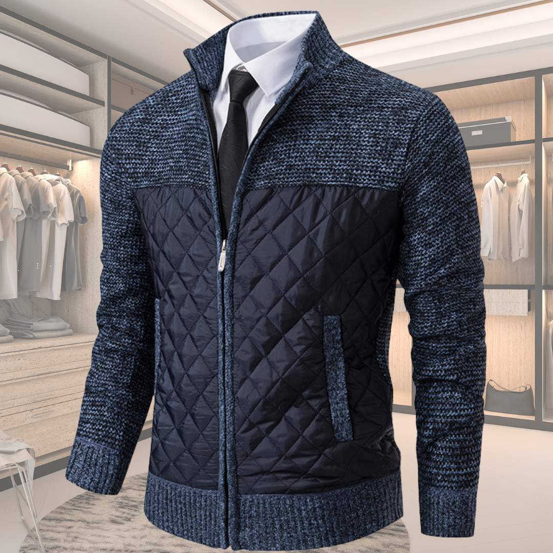 Veste Zippée en Tricot Matelassé Elégante pour Homme