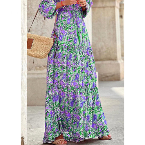 Robe Maxi Elegante Fleurie pour Femme