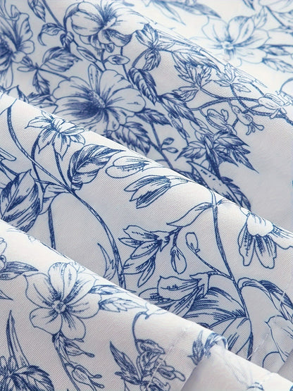 Robe Mini Florale à Col Halter et Empiècement Pour Femme