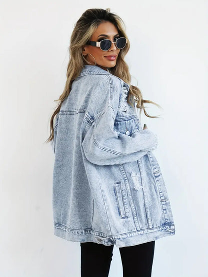 Veste en Jean Oversize Tendance pour Femmes