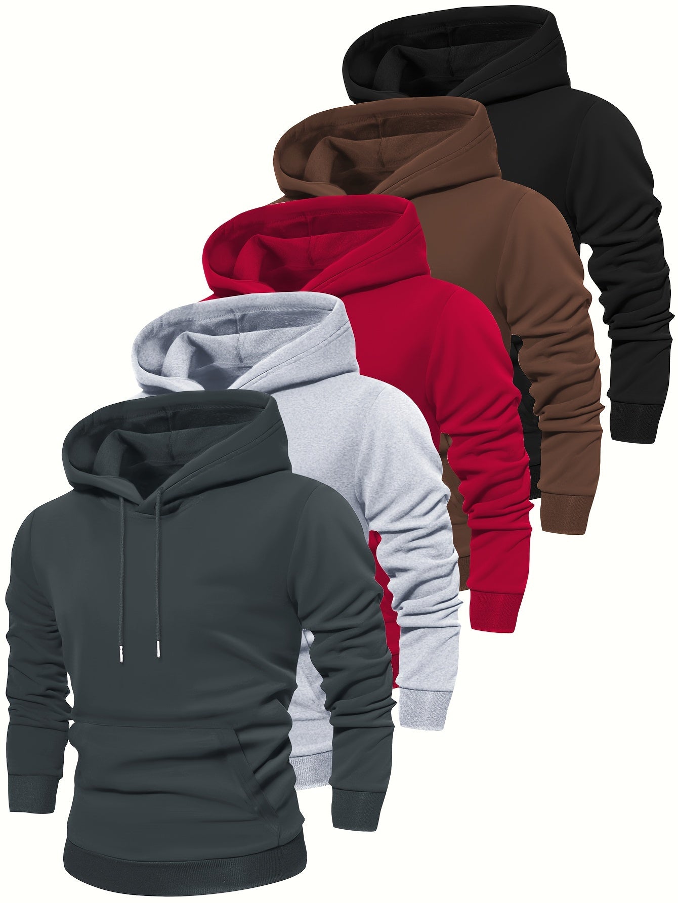 5pcs Sweatshirts à Manches Longues à Capuche Stylés