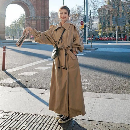 Trench-coat oversize grande longueur pour femme