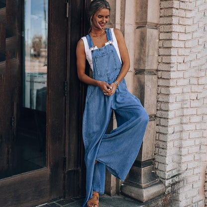 Salopette en jean classique pour un style décontracté sans effort