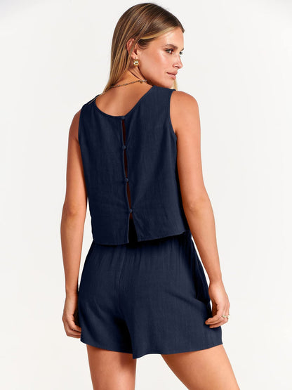 Ensemble Sans Manches À Haut Court Et Short Femmes