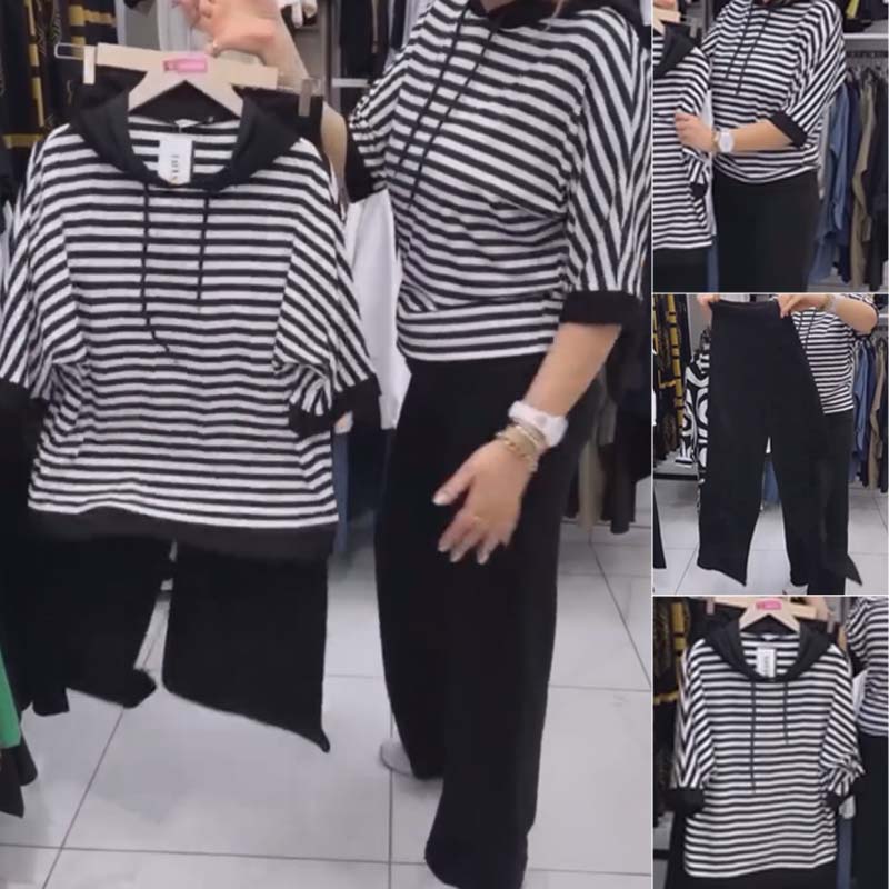 Ensemble Deux Pièces Rayé Chic pour un Style Sans Effort