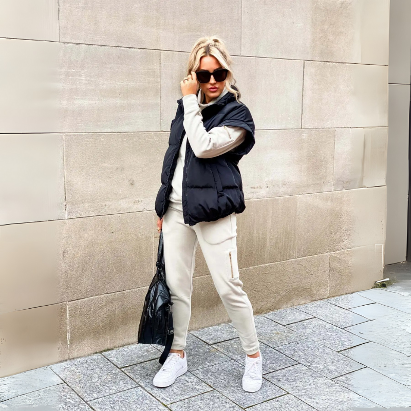 Veste matelassée rembourrée pour femme avec col montant