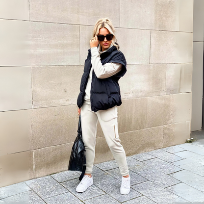 Veste matelassée rembourrée pour femme avec col montant