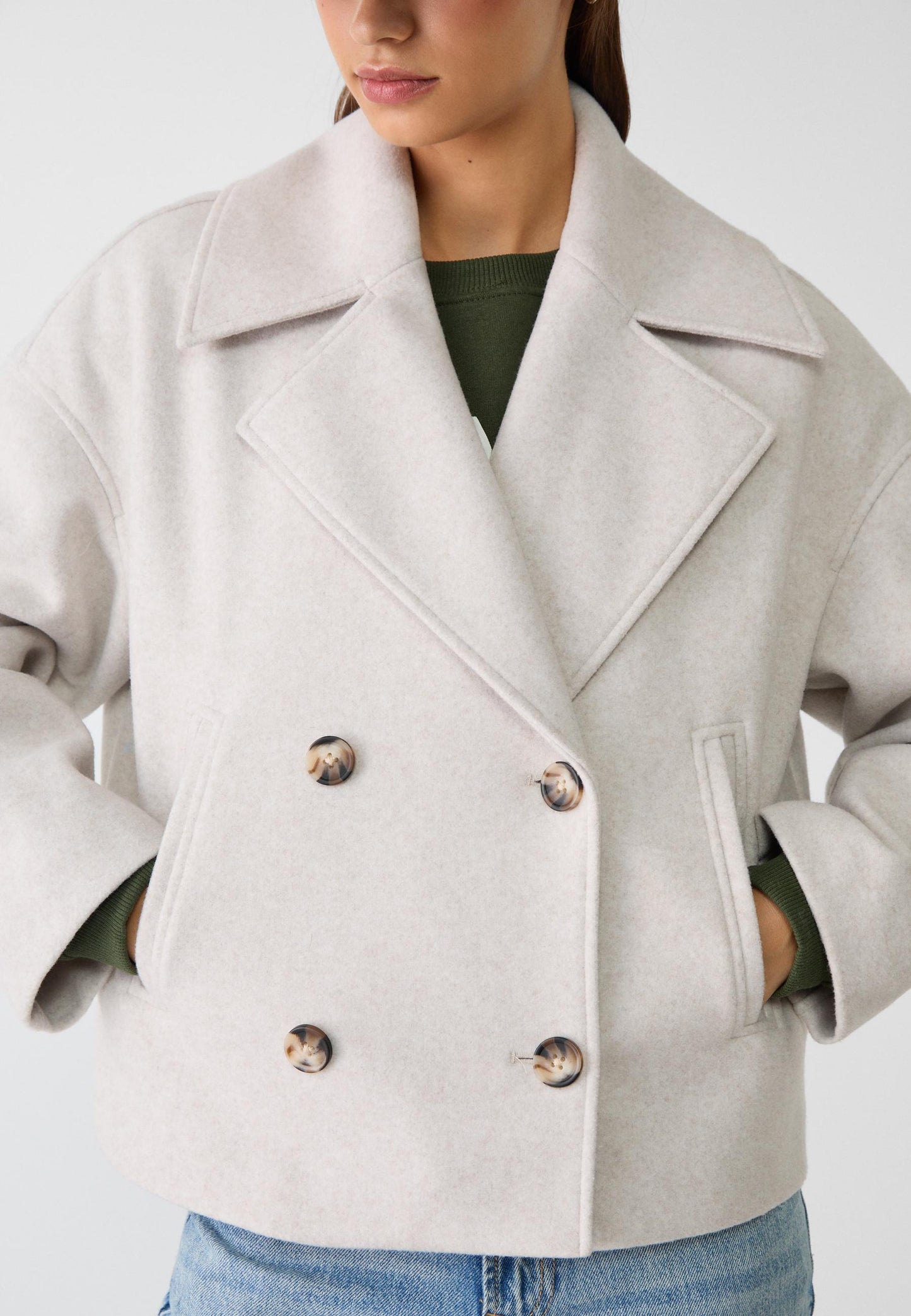 Manteau court classique intemporel pour femmes