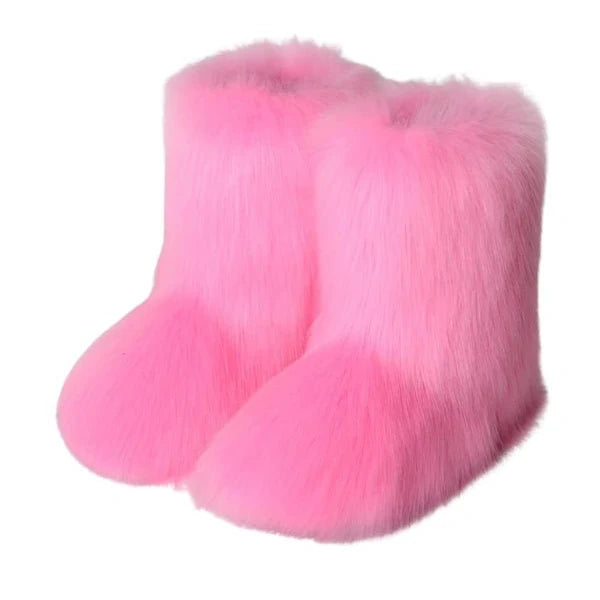 Bottes Rétro Y2K Fluffées Givrées