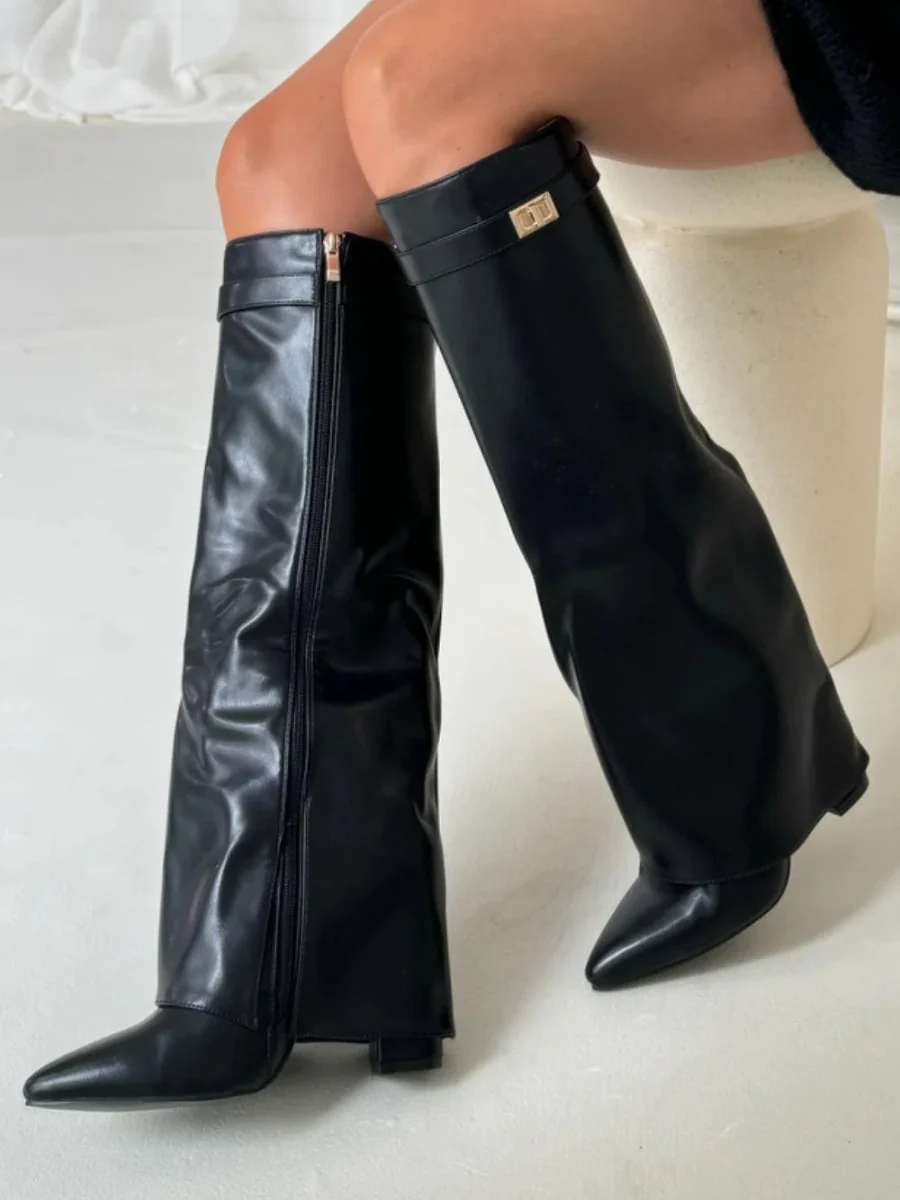 Bottes hautes pliables chic pour femmes