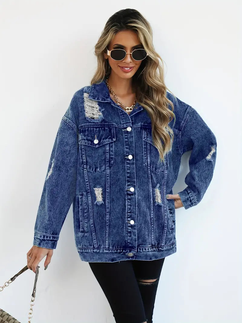 Veste en Jean Oversize Tendance pour Femmes