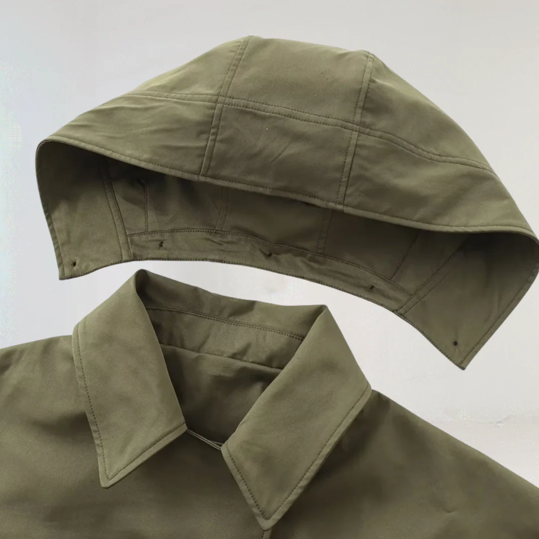 Trench-coat court chic à capuche pour femmes