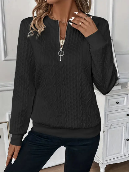 Pull Zippé Mi Long Premium Doux Femme