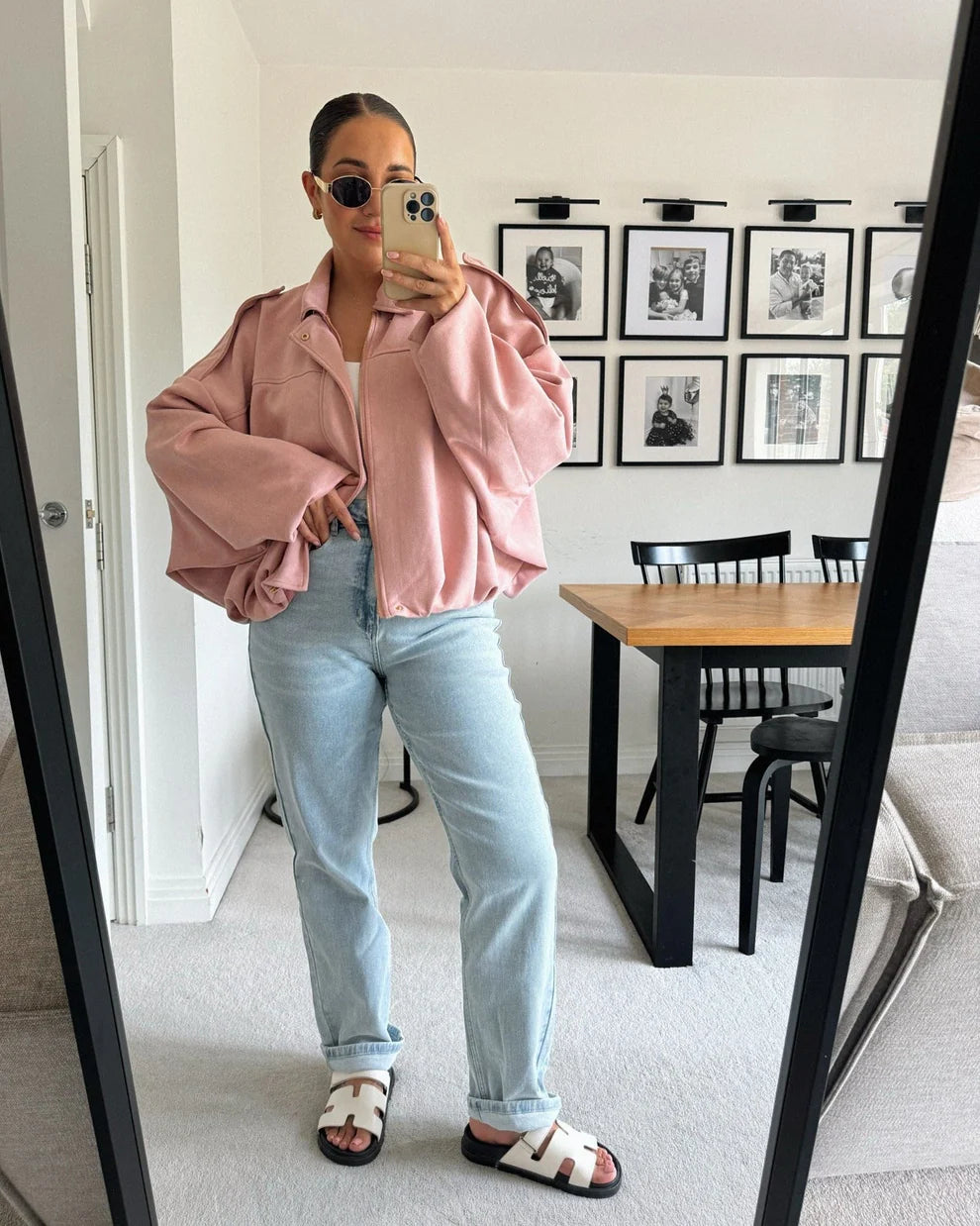 Blouson Aviateur en Daim pour Femme