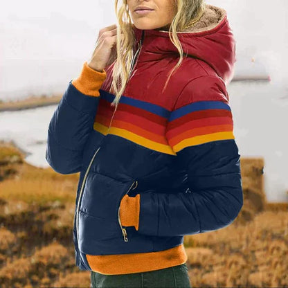 Veste d’Hiver Colorée à Capuche pour Femme