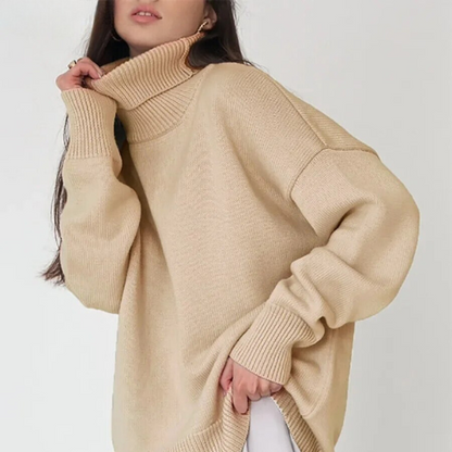 Pull en turtleneck classique oversize pour femmes