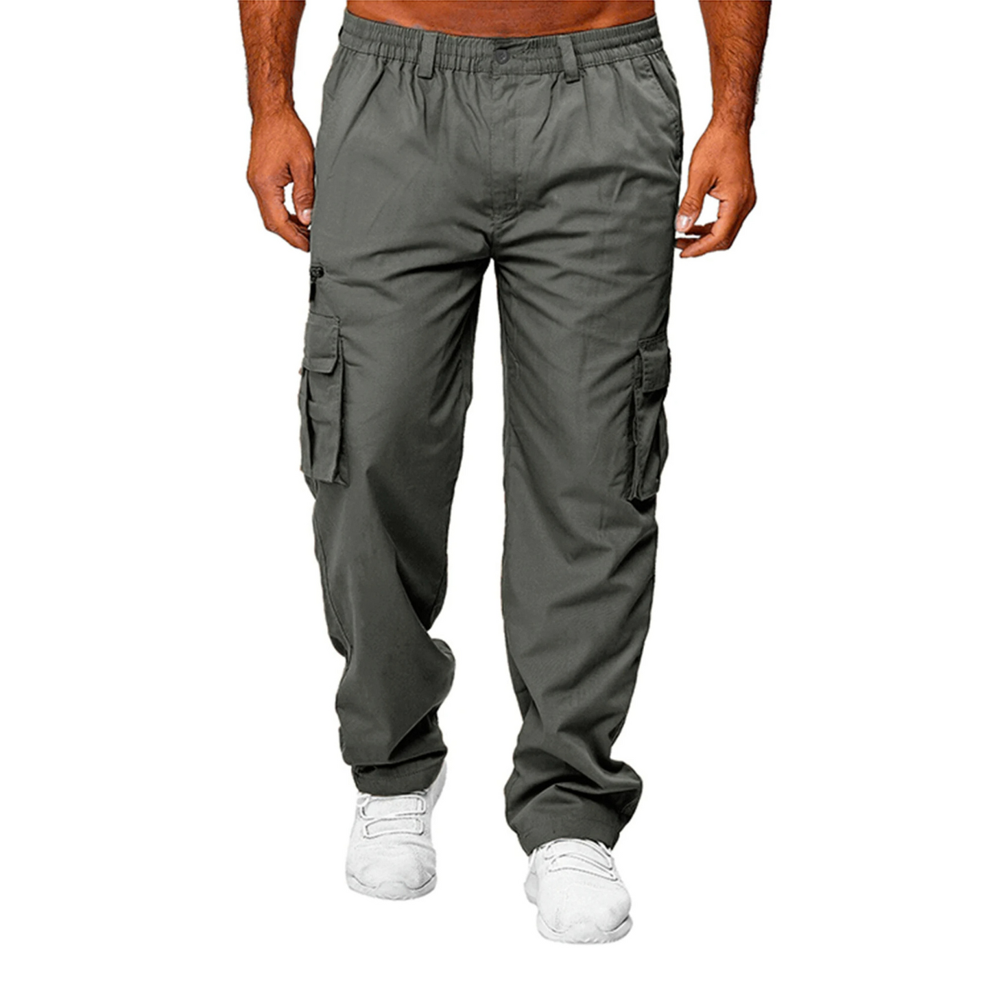 Pantalon Cargo Droit Homme avec Poches Multiples